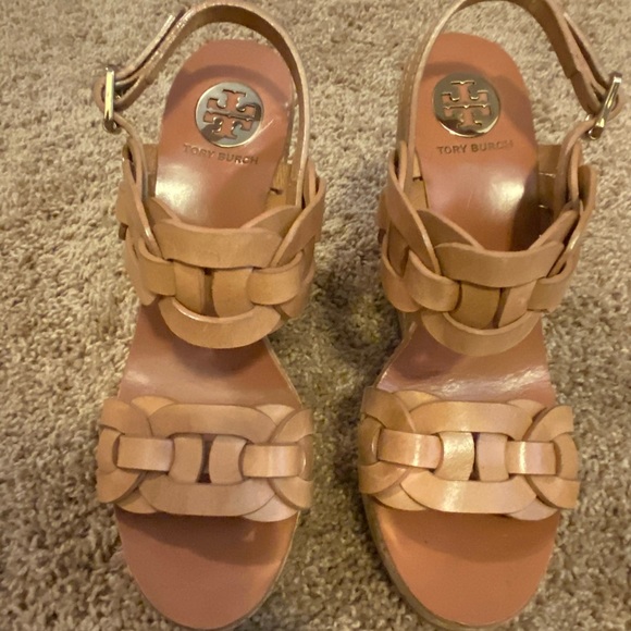 Shoes - Tori Burch brown wedge